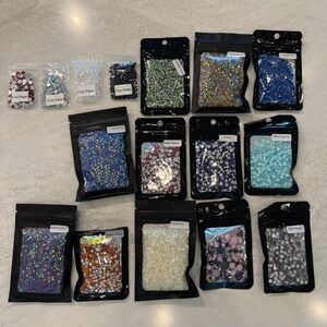 Flat back rhinestones craft lot.
